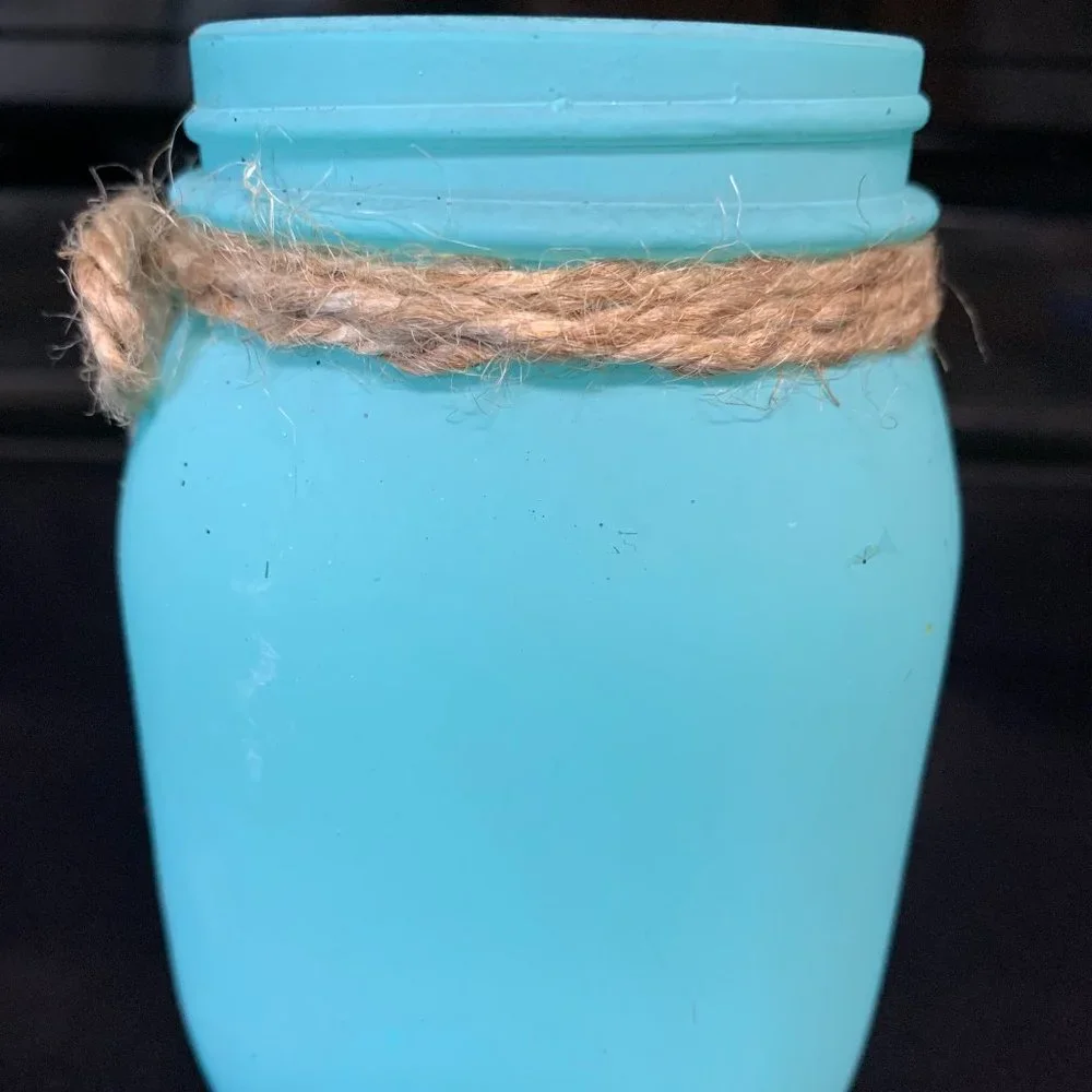 Blue Bunny glass jar